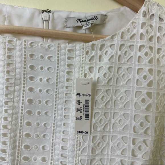 NWT Madewell White Eyelet Sleeveless Dress Size 6 - Picture 6 of 10